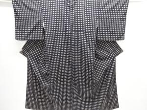 大正ロマン　枡模様織出しお召し着物